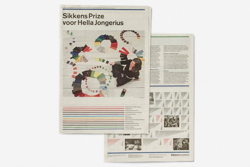 NRC-newspaper supplement about Hella Jongerius and Sikkens Prize